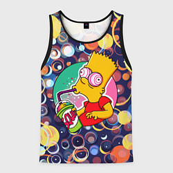 Мужская майка без рукавов Bart Simpson пьёт лимонад