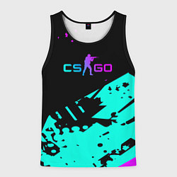 Майка-безрукавка мужская КС ГО - НЕОН, цвет: 3D-черный
