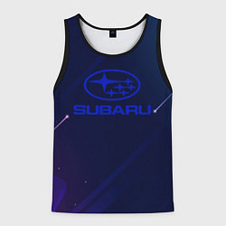 Майка-безрукавка мужская Subaru Абстракция неон, цвет: 3D-черный