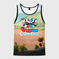 Мужская майка без рукавов Cuphead природа