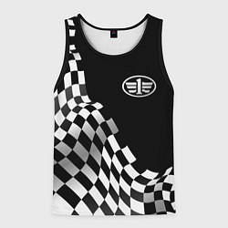 Майка-безрукавка мужская FAW racing flag, цвет: 3D-черный