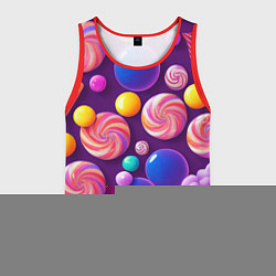 Майка-безрукавка мужская Сладости для радости, цвет: 3D-красный