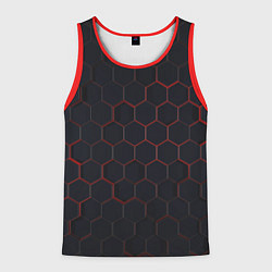 Майка-безрукавка мужская Красная сетка, цвет: 3D-красный