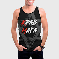 Майка-безрукавка мужская Крав-мага израильское боевое искусство, цвет: 3D-черный — фото 2