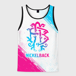 Мужская майка без рукавов Nickelback neon gradient style