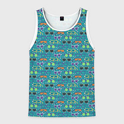 Майка-безрукавка мужская Очки разноцветные поп арт, цвет: 3D-белый