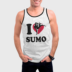 Майка-безрукавка мужская I love sumo fighter, цвет: 3D-черный — фото 2