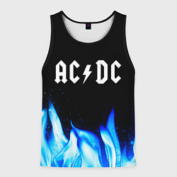 Мужская майка без рукавов AC DC blue fire