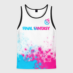 Мужская майка без рукавов Final Fantasy neon gradient style: символ сверху