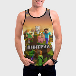 Майка-безрукавка мужская Дмитрий Minecraft, цвет: 3D-черный — фото 2