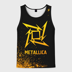 Майка-безрукавка мужская Metallica - gold gradient, цвет: 3D-черный
