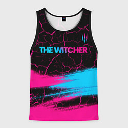 Мужская майка без рукавов The Witcher - neon gradient: символ сверху