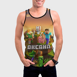 Майка-безрукавка мужская Оксана Minecraft, цвет: 3D-черный — фото 2