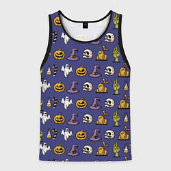 Майка-безрукавка мужская Halloween pattern, цвет: 3D-черный
