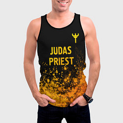 Майка-безрукавка мужская Judas Priest - gold gradient: символ сверху, цвет: 3D-черный — фото 2