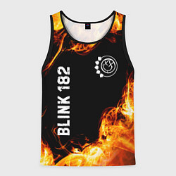 Майка-безрукавка мужская Blink 182 и пылающий огонь, цвет: 3D-черный