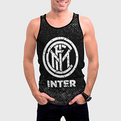 Майка-безрукавка мужская Inter с потертостями на темном фоне, цвет: 3D-черный — фото 2