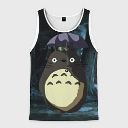 Майка-безрукавка мужская Totoro in rain forest, цвет: 3D-белый