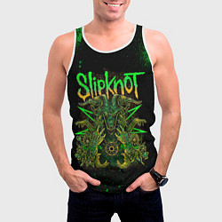 Майка-безрукавка мужская Slipknot green satan, цвет: 3D-белый — фото 2