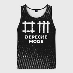 Мужская майка без рукавов Depeche Mode с потертостями на темном фоне