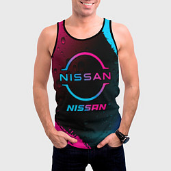 Майка-безрукавка мужская Nissan - neon gradient, цвет: 3D-черный — фото 2