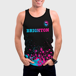 Майка-безрукавка мужская Brighton - neon gradient: символ сверху, цвет: 3D-черный — фото 2