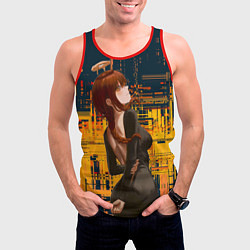 Майка-безрукавка мужская Макима - chainsaw man, цвет: 3D-красный — фото 2