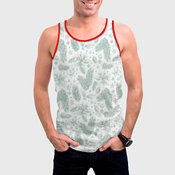Майка-безрукавка мужская Шишки и веточки - Новый год, цвет: 3D-красный — фото 2