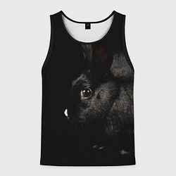 Майка-безрукавка мужская Чёрный большой кролик, цвет: 3D-черный