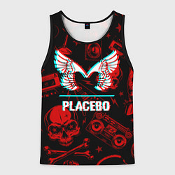 Майка-безрукавка мужская Placebo rock glitch, цвет: 3D-черный
