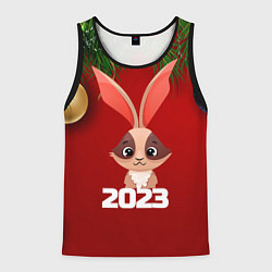 Майка-безрукавка мужская Кролик 2023, цвет: 3D-черный