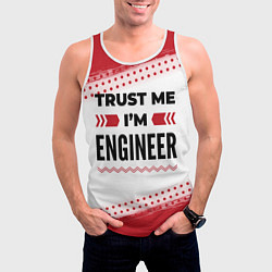 Майка-безрукавка мужская Trust me Im engineer white, цвет: 3D-белый — фото 2