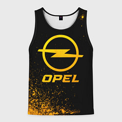 Майка-безрукавка мужская Opel - gold gradient, цвет: 3D-черный