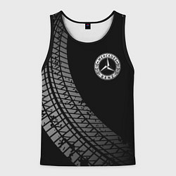 Майка-безрукавка мужская Mercedes tire tracks, цвет: 3D-черный