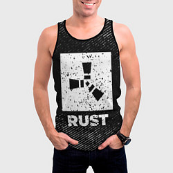 Майка-безрукавка мужская Rust с потертостями на темном фоне, цвет: 3D-черный — фото 2
