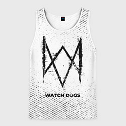 Майка-безрукавка мужская Watch Dogs с потертостями на светлом фоне, цвет: 3D-белый