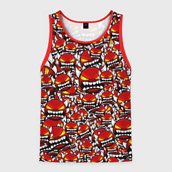 Майка-безрукавка мужская Геометри Даш демоны паттерн, цвет: 3D-красный