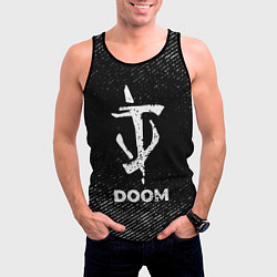 Майка-безрукавка мужская Doom с потертостями на темном фоне, цвет: 3D-черный — фото 2