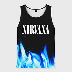 Майка-безрукавка мужская Nirvana blue fire, цвет: 3D-черный