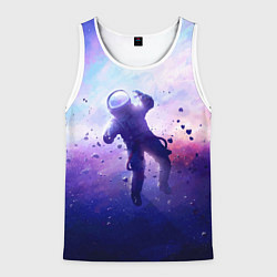Майка-безрукавка мужская Космонавт в безвоздушном пространстве, цвет: 3D-белый