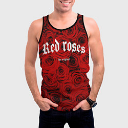 Майка-безрукавка мужская Красный розы, цвет: 3D-черный — фото 2