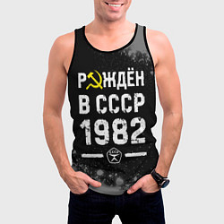 Майка-безрукавка мужская Рождён в СССР в 1982 году на темном фоне, цвет: 3D-черный — фото 2
