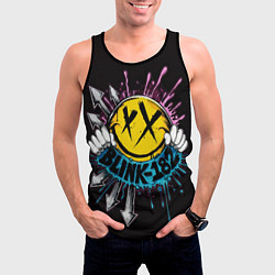 Майка-безрукавка мужская Блинк 182 логотип, цвет: 3D-черный — фото 2