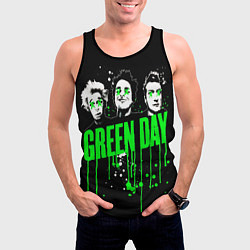 Майка-безрукавка мужская Green day paint, цвет: 3D-черный — фото 2