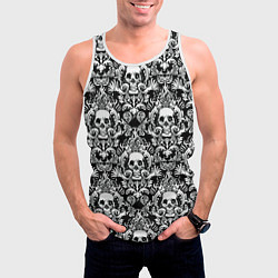 Майка-безрукавка мужская Textured skulls, цвет: 3D-белый — фото 2