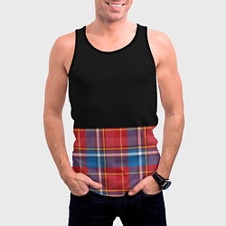 Майка-безрукавка мужская Классическая шотландка, цвет: 3D-черный — фото 2