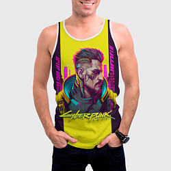 Майка-безрукавка мужская Киберпанк 2077 Арт, цвет: 3D-белый — фото 2