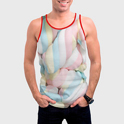 Майка-безрукавка мужская Маршмелллоу паттерн, цвет: 3D-красный — фото 2