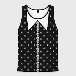 Майка-безрукавка мужская Уэнсдей Аддамс: униформа с черепами, цвет: 3D-черный