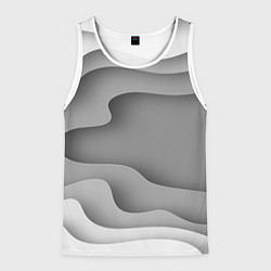 Майка-безрукавка мужская Множество оттенков серого в разломе, цвет: 3D-белый